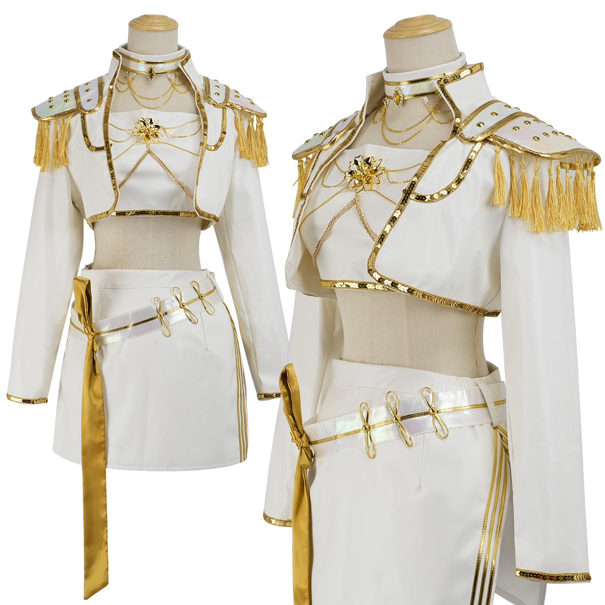 HOLOUN Anime Miraa Cosplay Costume Jacket Skirt White Stage Performance Uniform Halloween Christmas