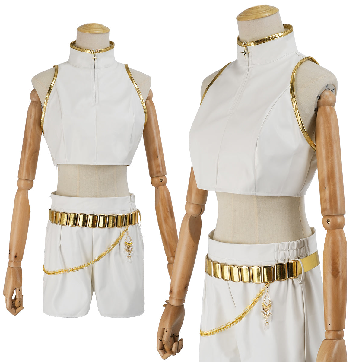 HOLOUN Anime Rumi Cosplay Costume Jacket Shorts White Stage Performance Uniform Halloween Christmas