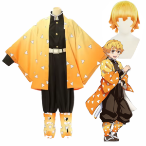 Agatsuma Zenitsu Kimetsu No Yaiba Cosplay Costume thumbnail 1