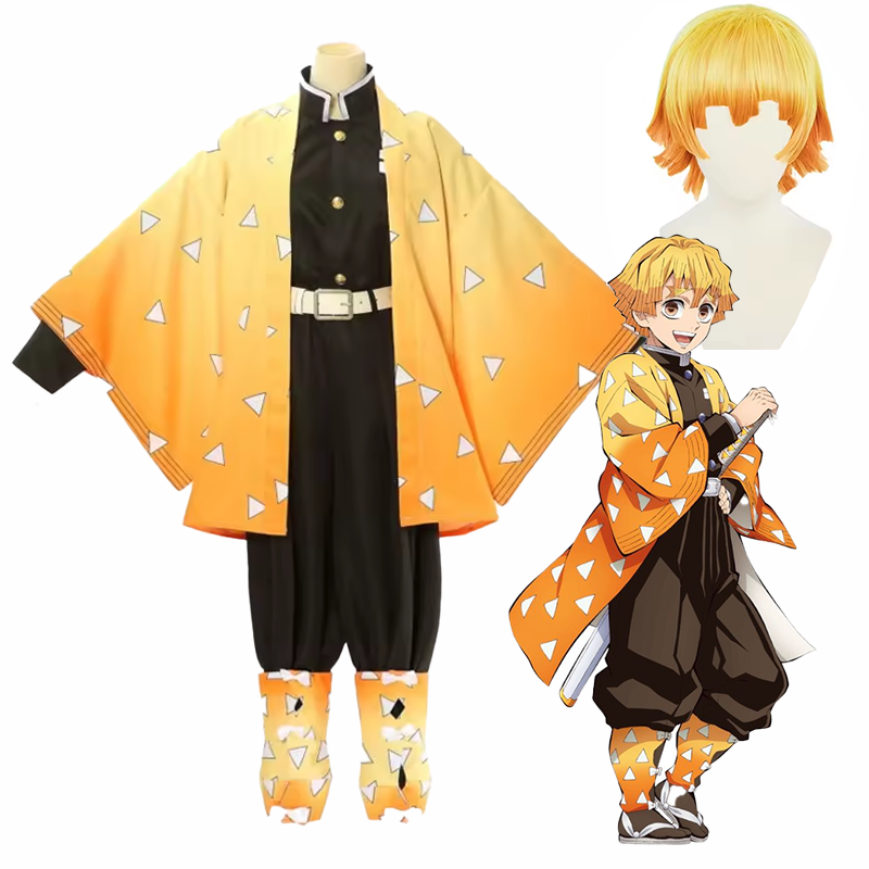 Agatsuma Zenitsu Kimetsu No Yaiba Cosplay Costume