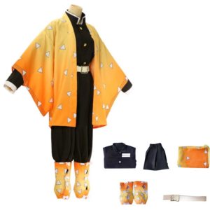 Agatsuma Zenitsu Kimetsu No Yaiba Cosplay Costume thumbnail 6