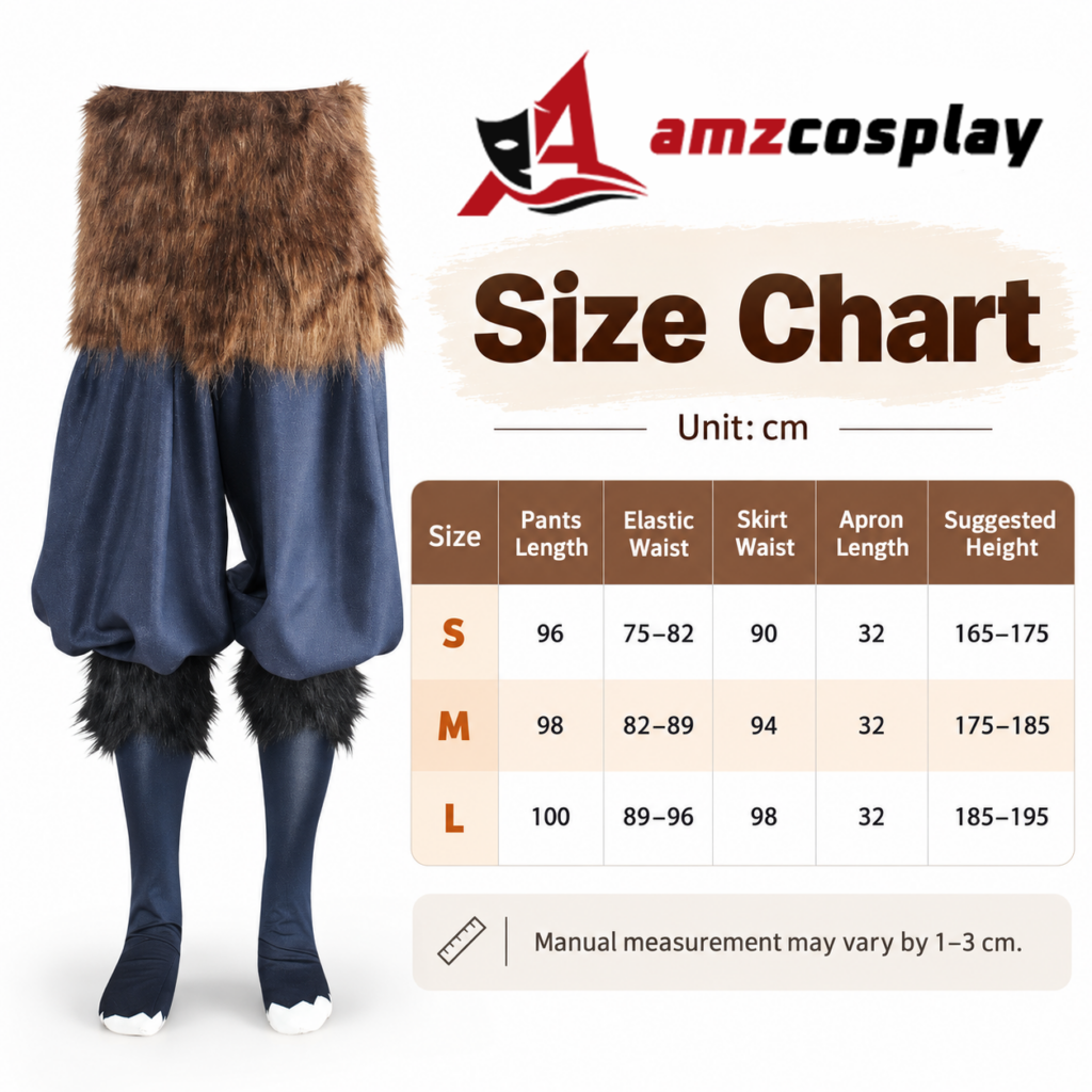 Hashibira Inosuke Kimetsu No Yaiba cosplay costume size chart