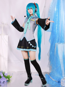 Hatsune Miku V2 Matte Fabric Cosplay Costume thumbnail 4