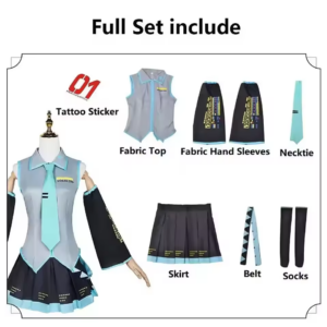 Hatsune Miku V2 Matte Fabric Cosplay Costume thumbnail 10