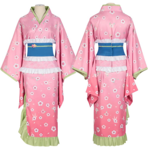 Kanroji Mitsuri Pink Kimono Demon Slayer Cosplay Costume thumbnail 2