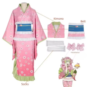 Kanroji Mitsuri Pink Kimono Demon Slayer Cosplay Costume thumbnail 10