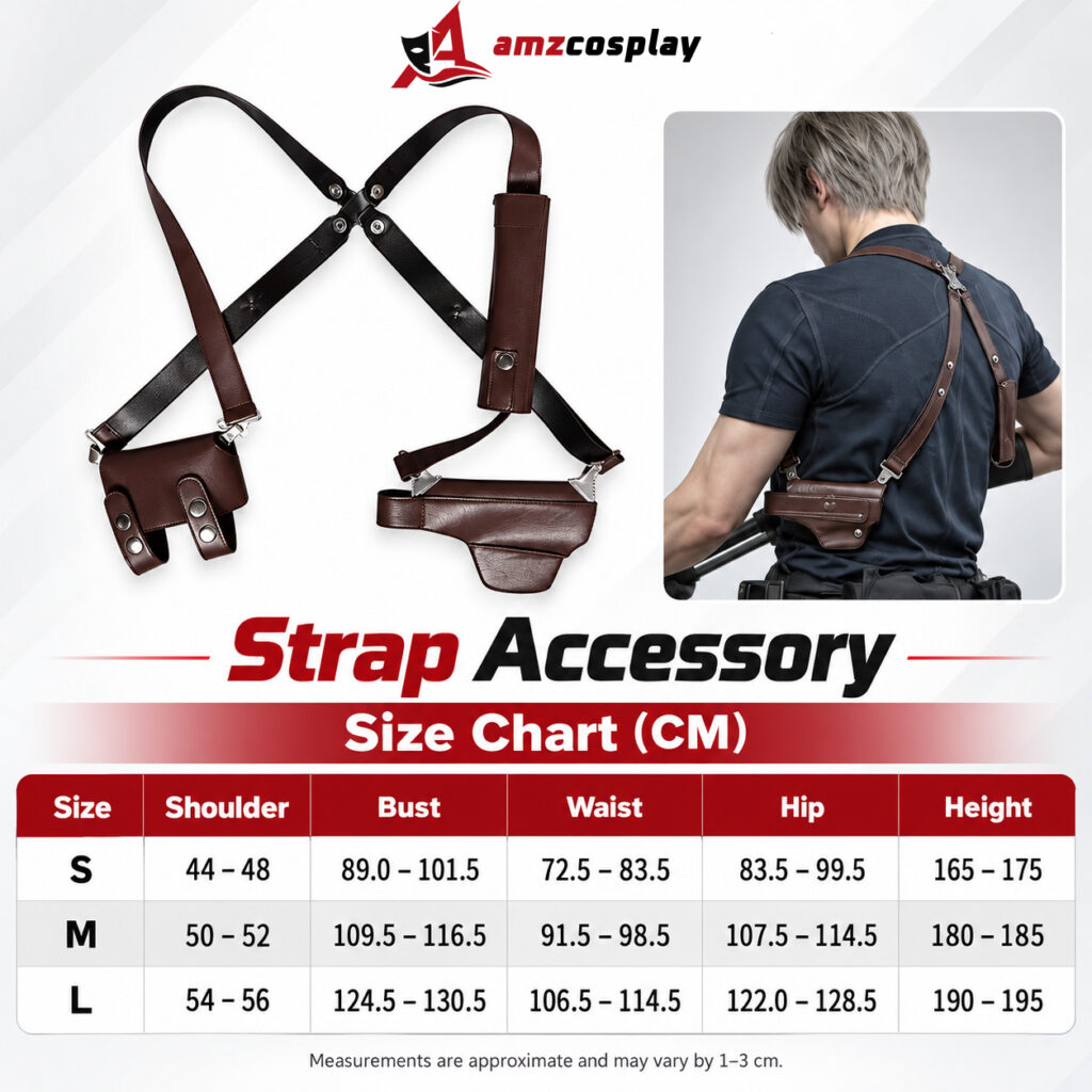 Leon Resident Evil 4 cosplay costume size chart