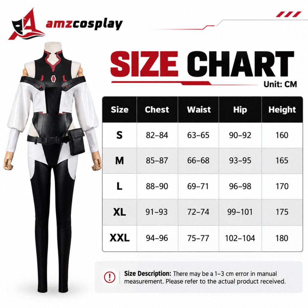 Lucyna Kushinada Night City Cyberpunk cosplay costume size chart