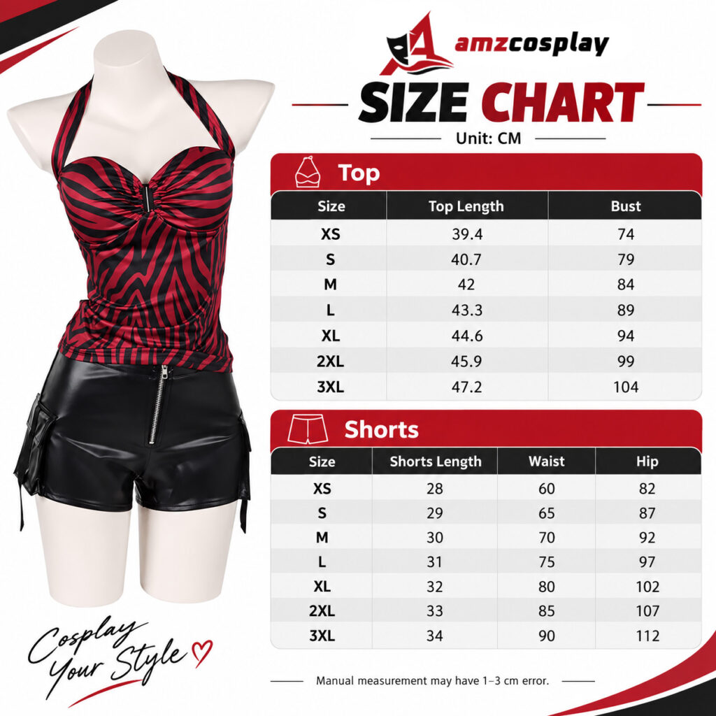 Nikki Obsession cosplay costume size chart