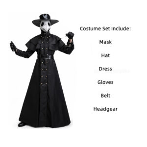 Plague Doctor Hooded Robe Costume Cosplay Costume thumbnail 6
