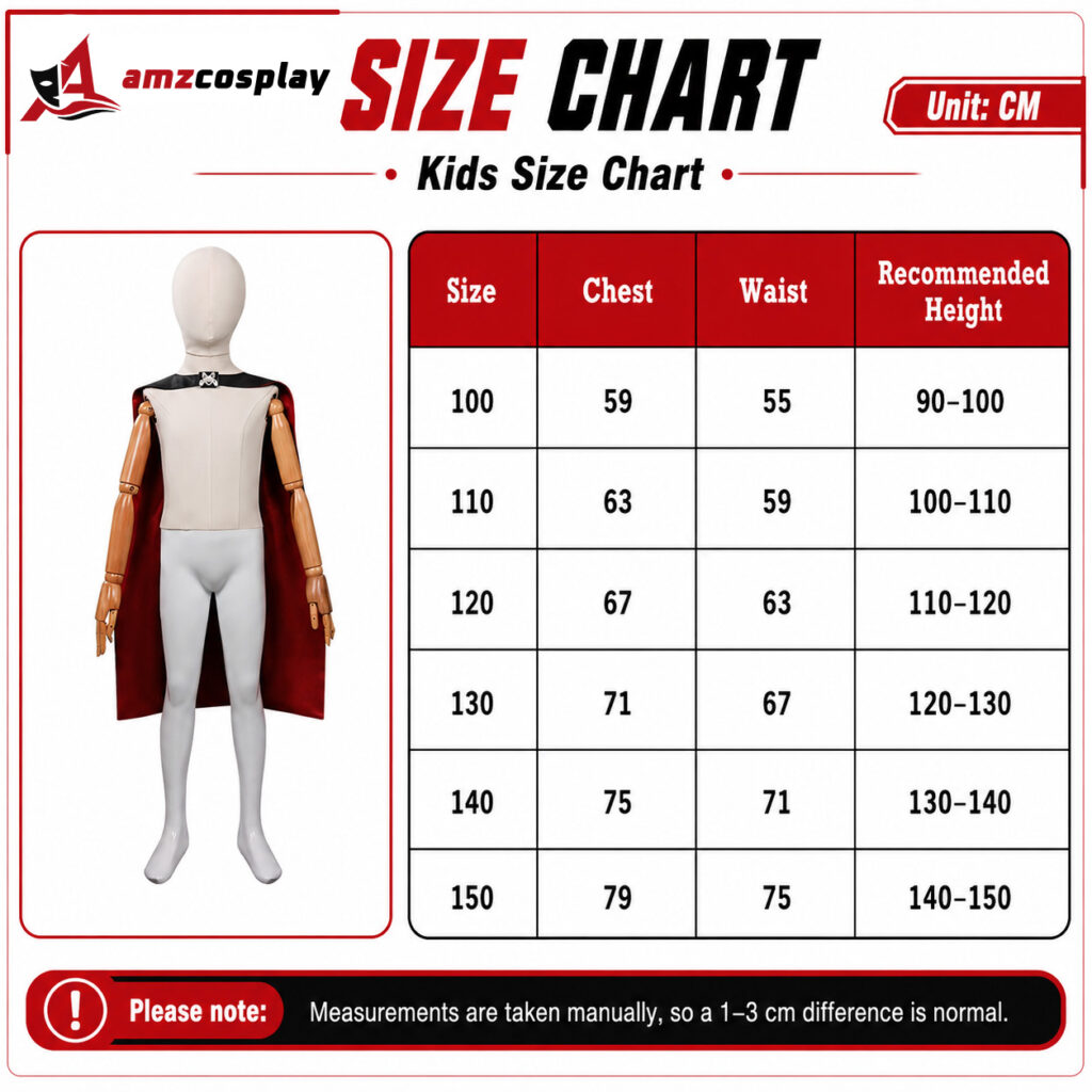 Puss in Boots The Last Wish cosplay costume size chart