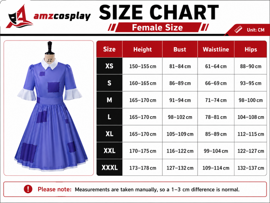 Ragatha The Amazing Digital Circus cosplay costume size chart