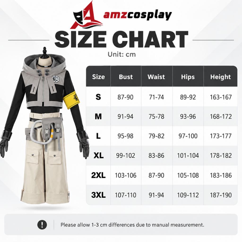 Rudo Surebrec GACHIAKUTA cosplay costume size chart