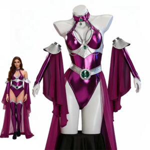 Starfire Metallic Bodysuit Teen Titans Cosplay Costume thumbnail 1