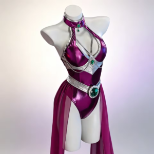 Starfire Metallic Bodysuit Teen Titans Cosplay Costume thumbnail 3
