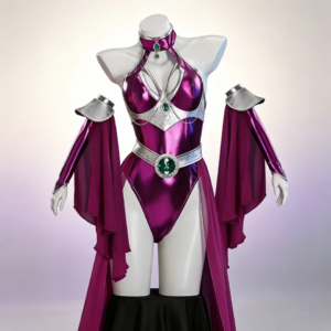 Starfire Metallic Bodysuit Teen Titans Cosplay Costume thumbnail 4