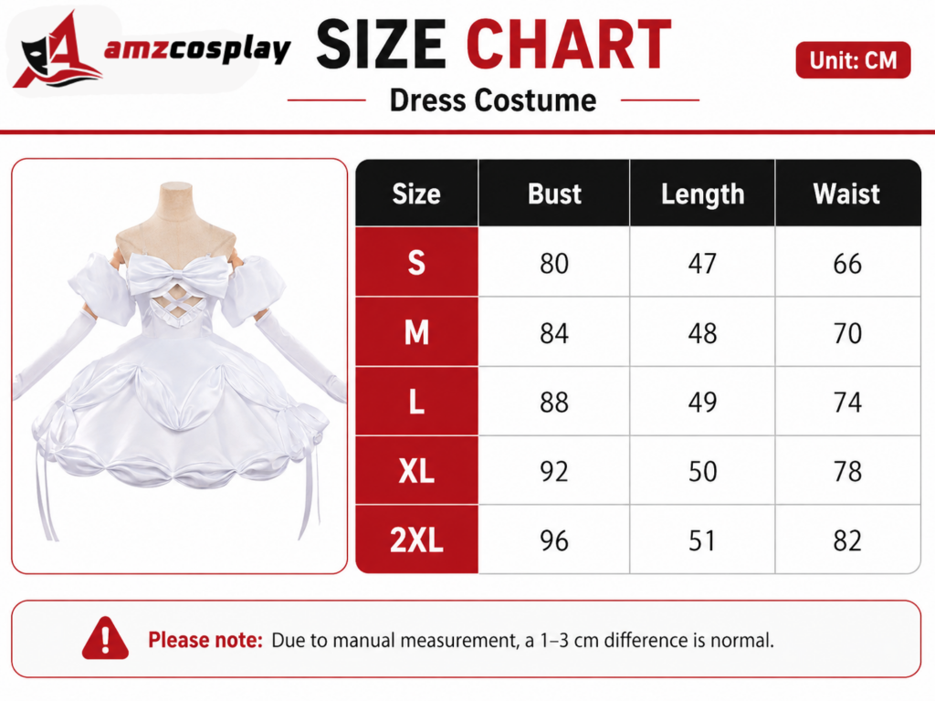 Sua Alien Stage cosplay costume size chart