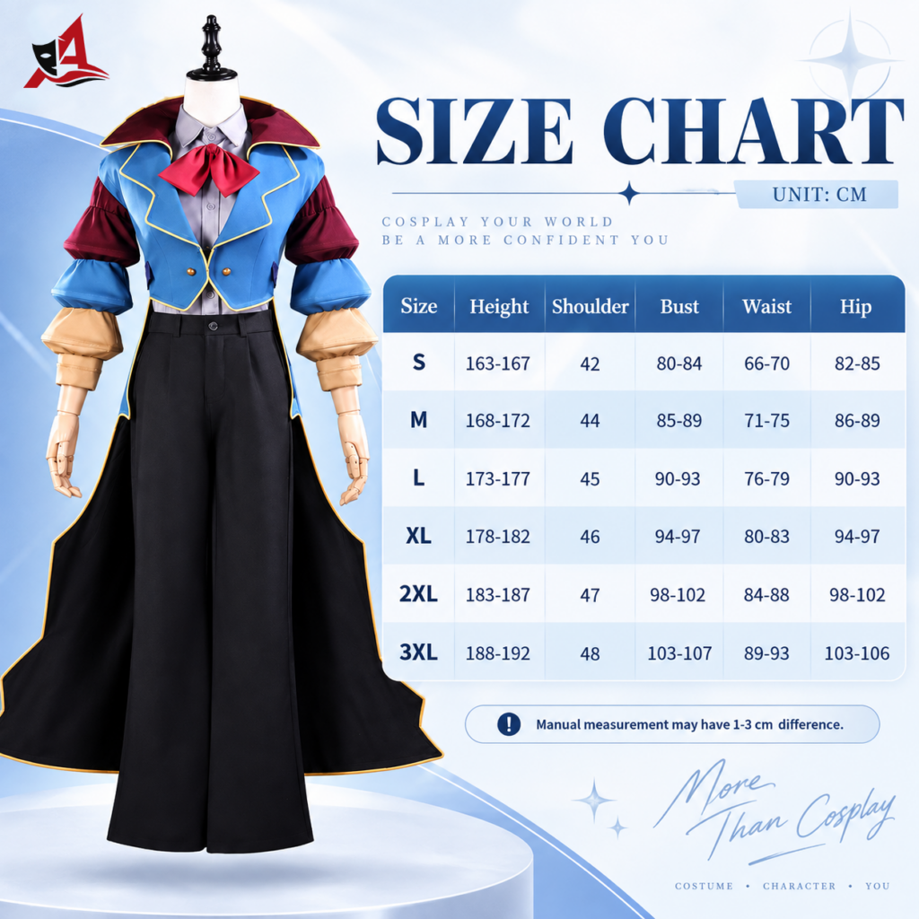 The Prototype Poppy Playtime cosplay costume size chart