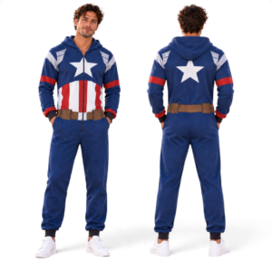 Avengers Marvel Jumpsuit Pajamas – Captain America, Spider-Man, Hulk, Thor & Iron Man thumbnail 2
