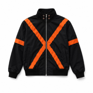 Bakugo Katsuki Inspired Black Orange Bomber Jacket, X-Design Anime Streetwear thumbnail 3