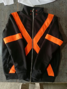 Bakugo Katsuki Inspired Black Orange Bomber Jacket, X-Design Anime Streetwear thumbnail 7