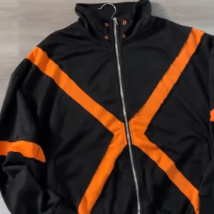 Bakugo Katsuki Inspired Black Orange Bomber Jacket, X-Design Anime Streetwear thumbnail 11