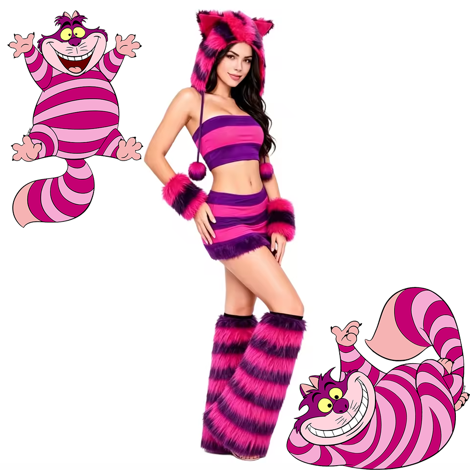 Cheshire Cat Alice in Wonderland Cosplay Costume