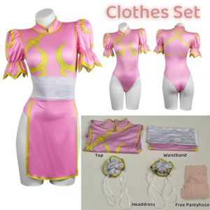 Chun Li Pink Street Fighter Halloween Cosplay Costume thumbnail 8
