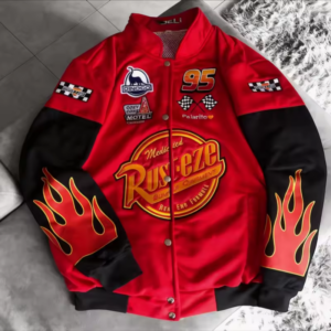 Lightning McQueen 95 Rusteze Racing Jacket – Red Y2K Retro Motorsport Jacket thumbnail 3
