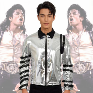 Michael Jackson Bad Era Silver Jumpsuit Adult thumbnail 1