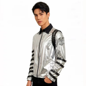 Michael Jackson Bad Era Silver Jumpsuit Adult thumbnail 2