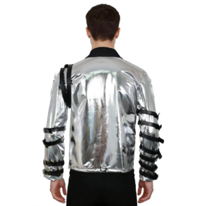 Michael Jackson Bad Era Silver Jumpsuit Adult thumbnail 3