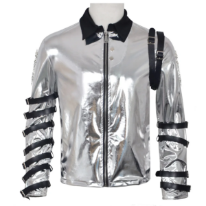 Michael Jackson Bad Era Silver Jumpsuit Adult thumbnail 4
