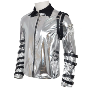 Michael Jackson Bad Era Silver Jumpsuit Adult thumbnail 5