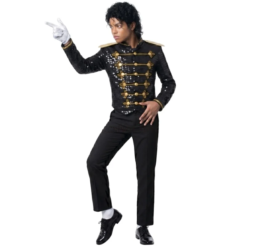 Michael Jackson Black Military Sequin Jacket Kid