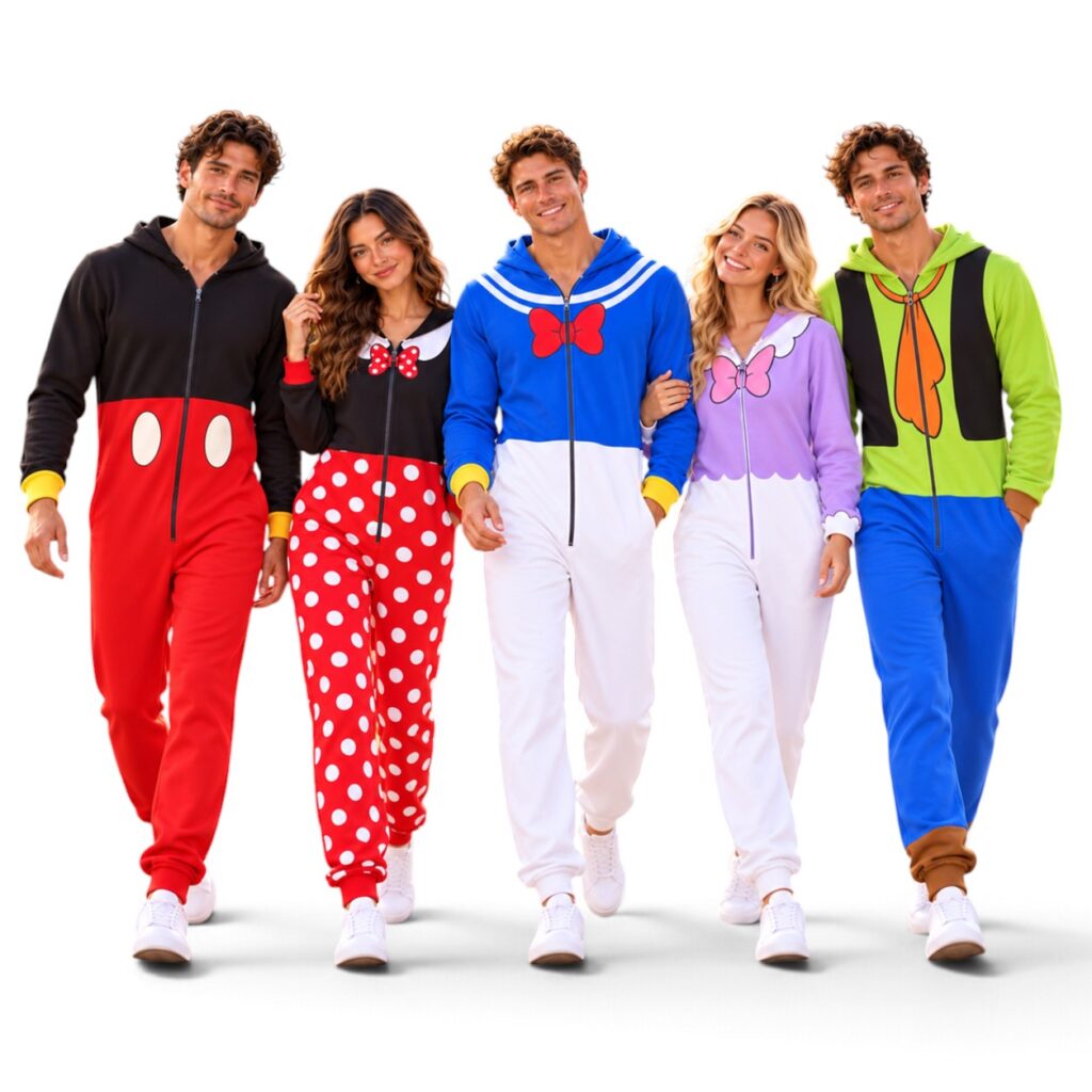 Mickey Minnie Donald Daisy Goofy Jumpsuit – Mickey and Friends Jumpsuit Pajamas