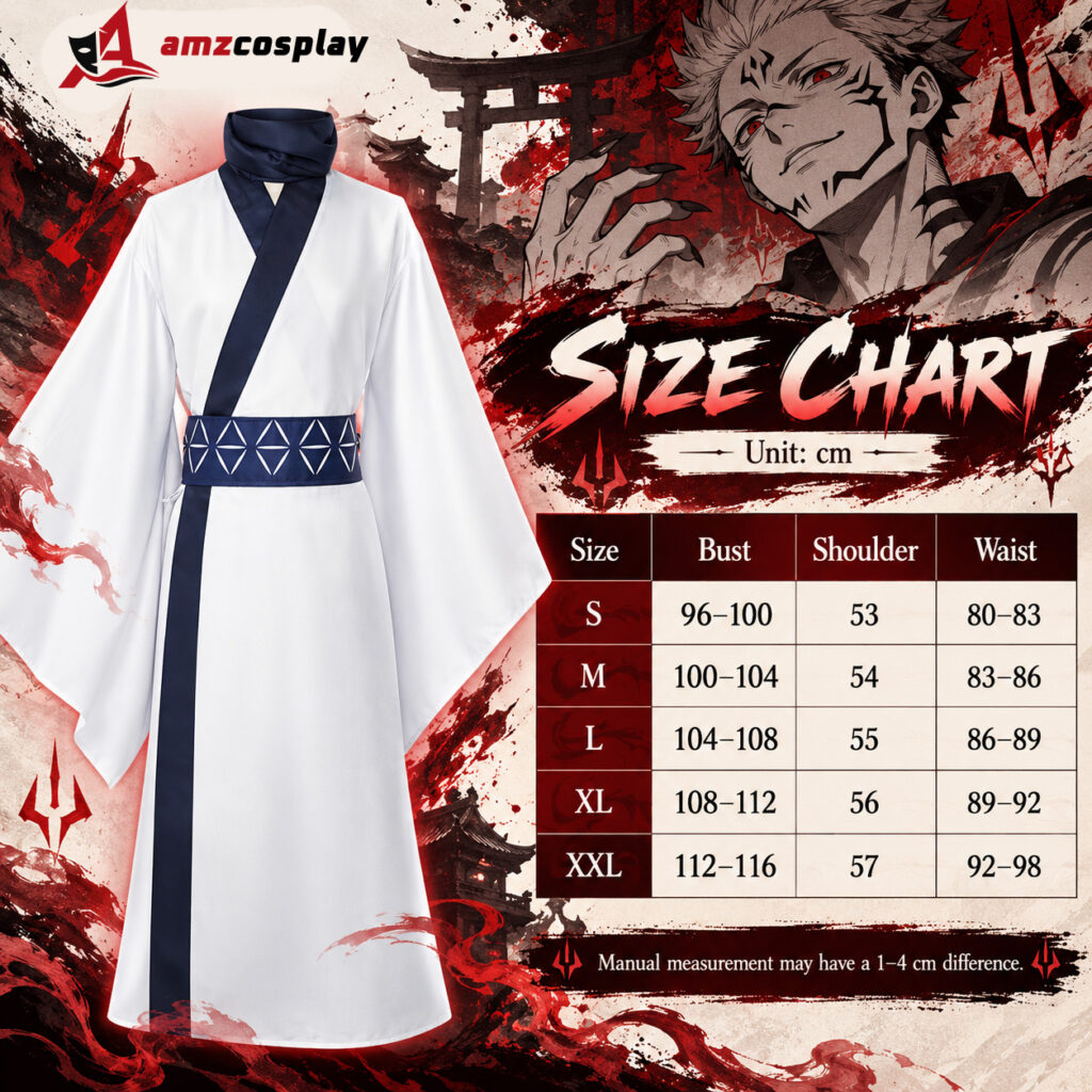 Ryomen Sukuna Jujutsu Kaisen Cosplay Costumes size chart