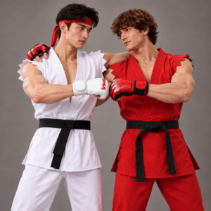 Ryu and Ken Street Fighter Karate Outfit Halloween Cosplay Costume thumbnail 2