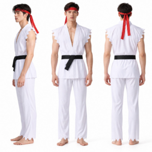 Ryu and Ken Street Fighter Karate Outfit Halloween Cosplay Costume thumbnail 3