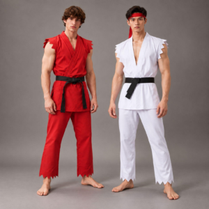 Ryu and Ken Street Fighter Karate Outfit Halloween Cosplay Costume thumbnail 4
