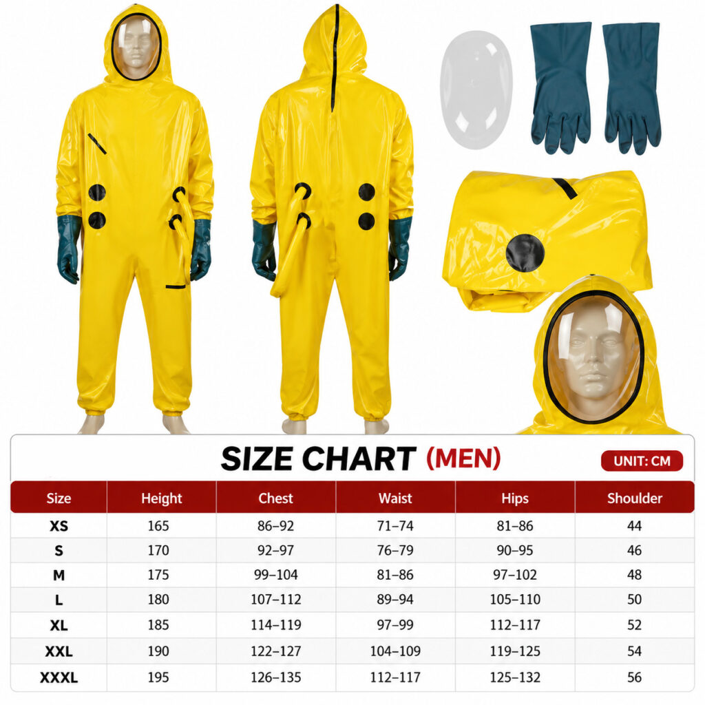 Wanderer The Backrooms Cosplay Costume size chart
