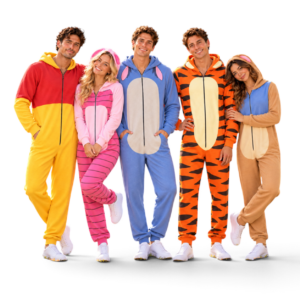 Winnie the Pooh Piglet Eeyore Tigger Roo Jumpsuit Pajamas thumbnail 3